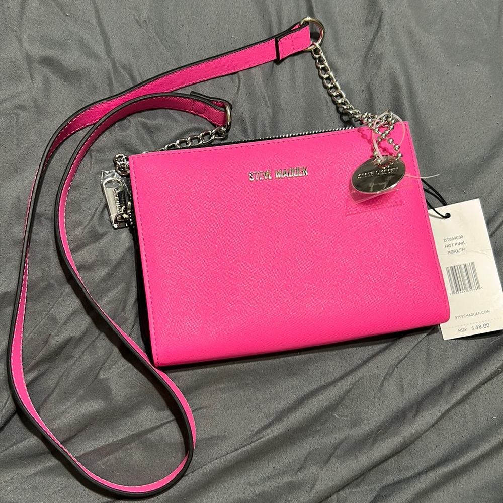 NWT Steve Madden Hot Pink Crossbody Wallet